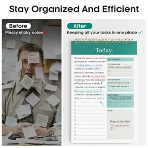 To Do List Pad - To Do List Notebook for Work with 52 Sheets, Undated Daily Planner Perfect for Daily Tasks and Goal Setting, To Do List Notepad Suitable for Office, Home and School-Greenery Sway