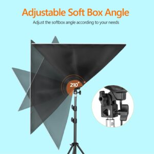 Nexiview Softbox Photography Lighting Kit, 27" x 27" Continuous Lighting Kit with 3 Color Temperature 85W 3000K-7500K Bulb, Photo Studio Lighting for Video Recording, Advertising Shooting