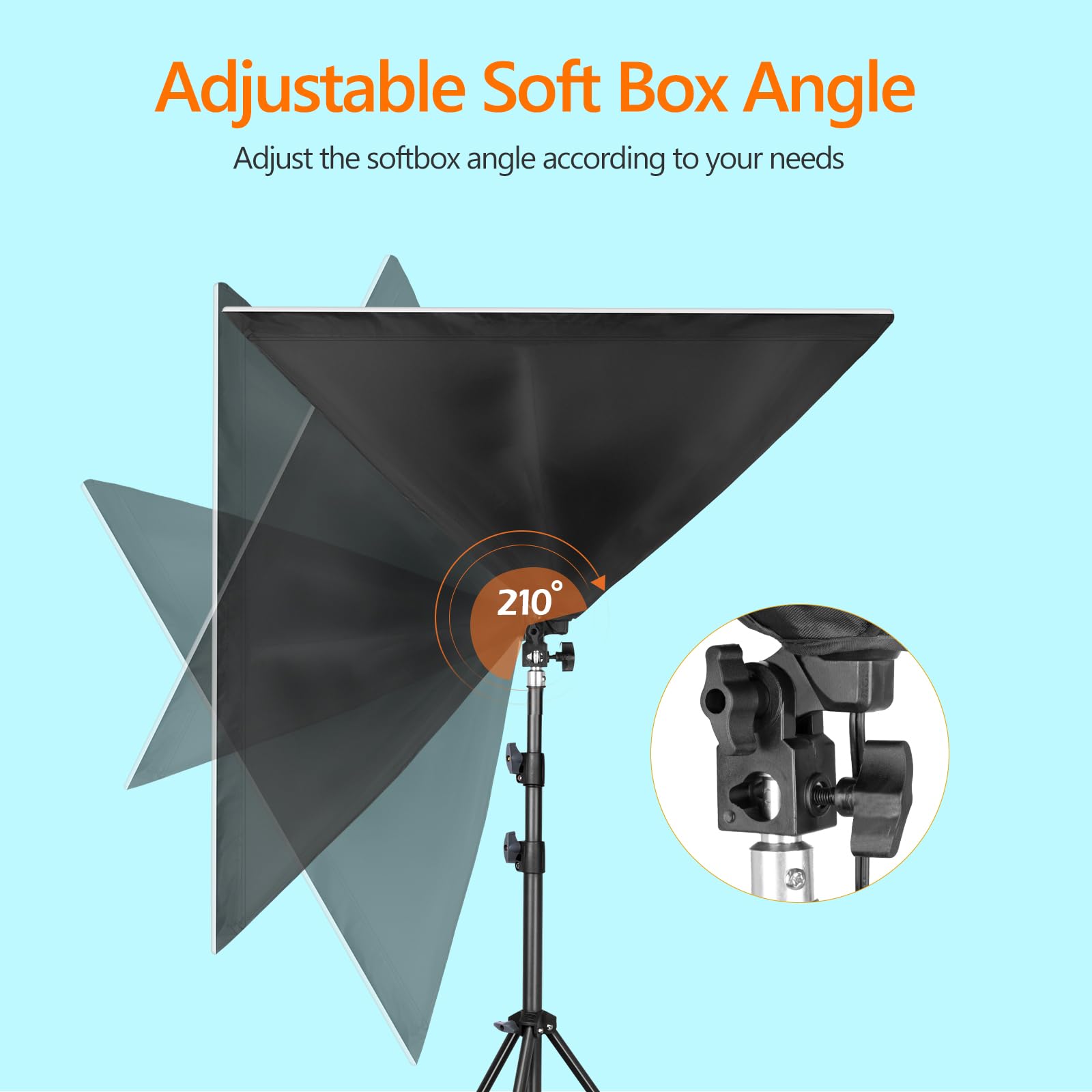 Nexiview Softbox Photography Lighting Kit, 27" x 27" Continuous Lighting Kit with 3 Color Temperature 85W 3000K-7500K Bulb, Photo Studio Lighting for Video Recording, Advertising Shooting