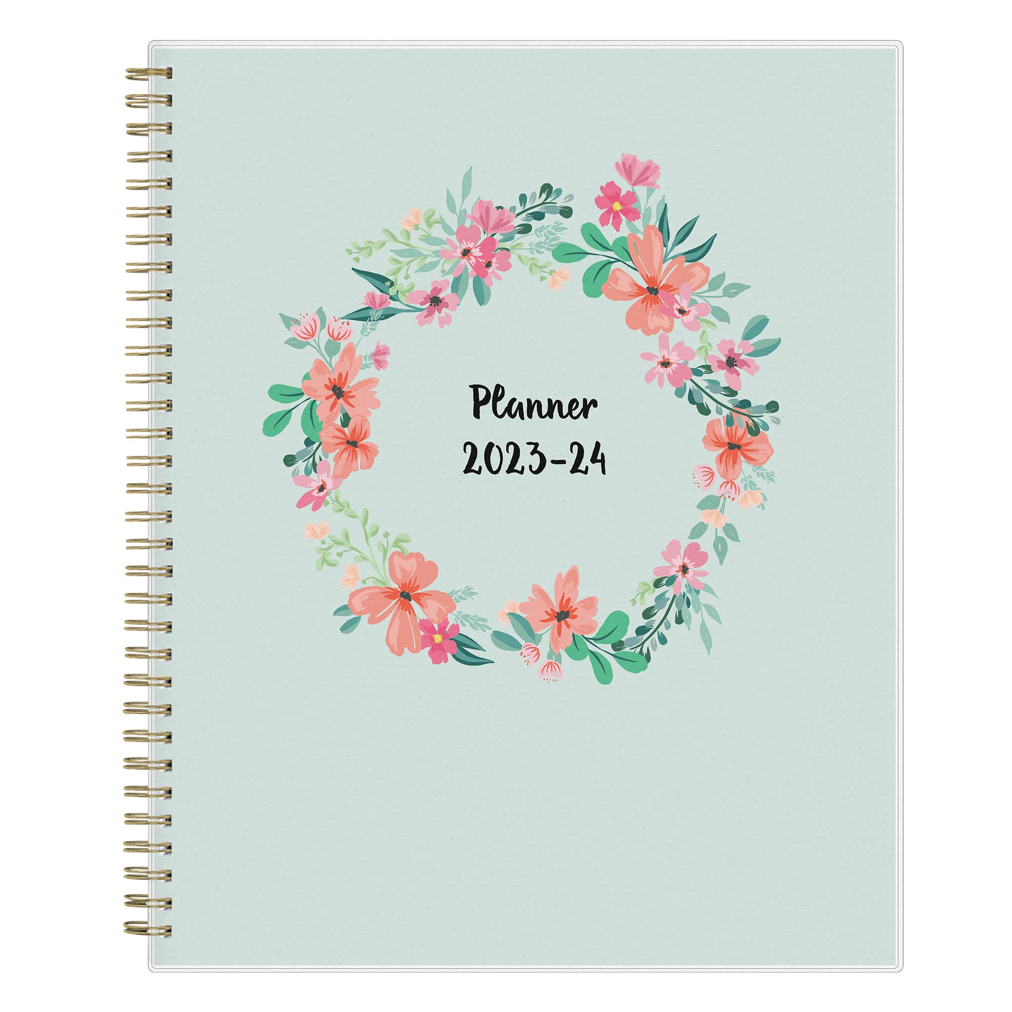 2023-2024 Blue Sky™ Laurel Frosted Polypropylene Weekly/Monthly Academic Planner, 8-1/2" x 11", Mint Green, July 2023 to