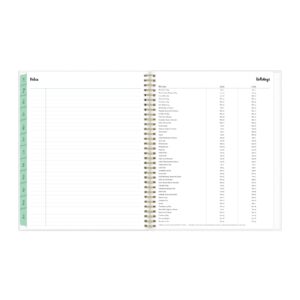 2023-2024 Blue Sky™ Laurel Frosted Polypropylene Weekly/Monthly Academic Planner, 8-1/2" x 11", Mint Green, July 2023 to