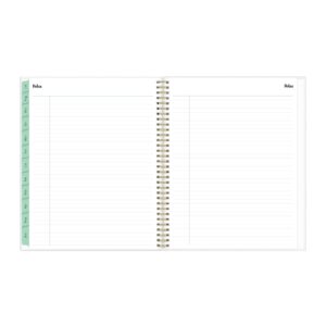 2023-2024 Blue Sky™ Laurel Frosted Polypropylene Weekly/Monthly Academic Planner, 8-1/2" x 11", Mint Green, July 2023 to