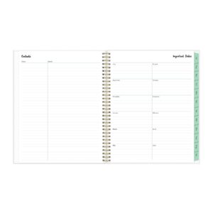 2023-2024 Blue Sky™ Laurel Frosted Polypropylene Weekly/Monthly Academic Planner, 8-1/2" x 11", Mint Green, July 2023 to