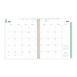 2023-2024 Blue Sky™ Laurel Frosted Polypropylene Weekly/Monthly Academic Planner, 8-1/2" x 11", Mint Green, July 2023 to