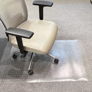 blosseason office chair mat for carpeted floors, 48” x 36” clear desk chair mats for low pile carpet, with studs, easy glide rolling floor mats (rectangle)