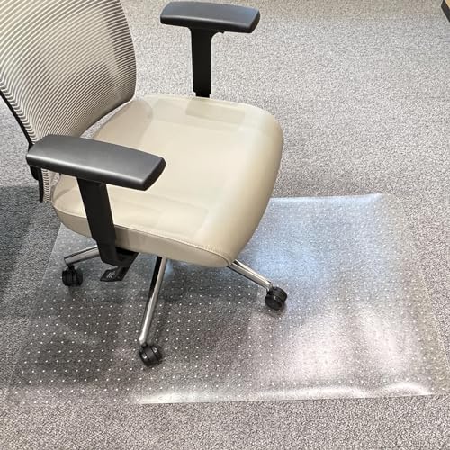 Blosseason Office Chair Mat for Carpeted Floors, 48” x 30” Clear Desk Chair Mats for Low Pile Carpet, with Studs, Easy Glide Rolling Floor Mats (Rectangle)