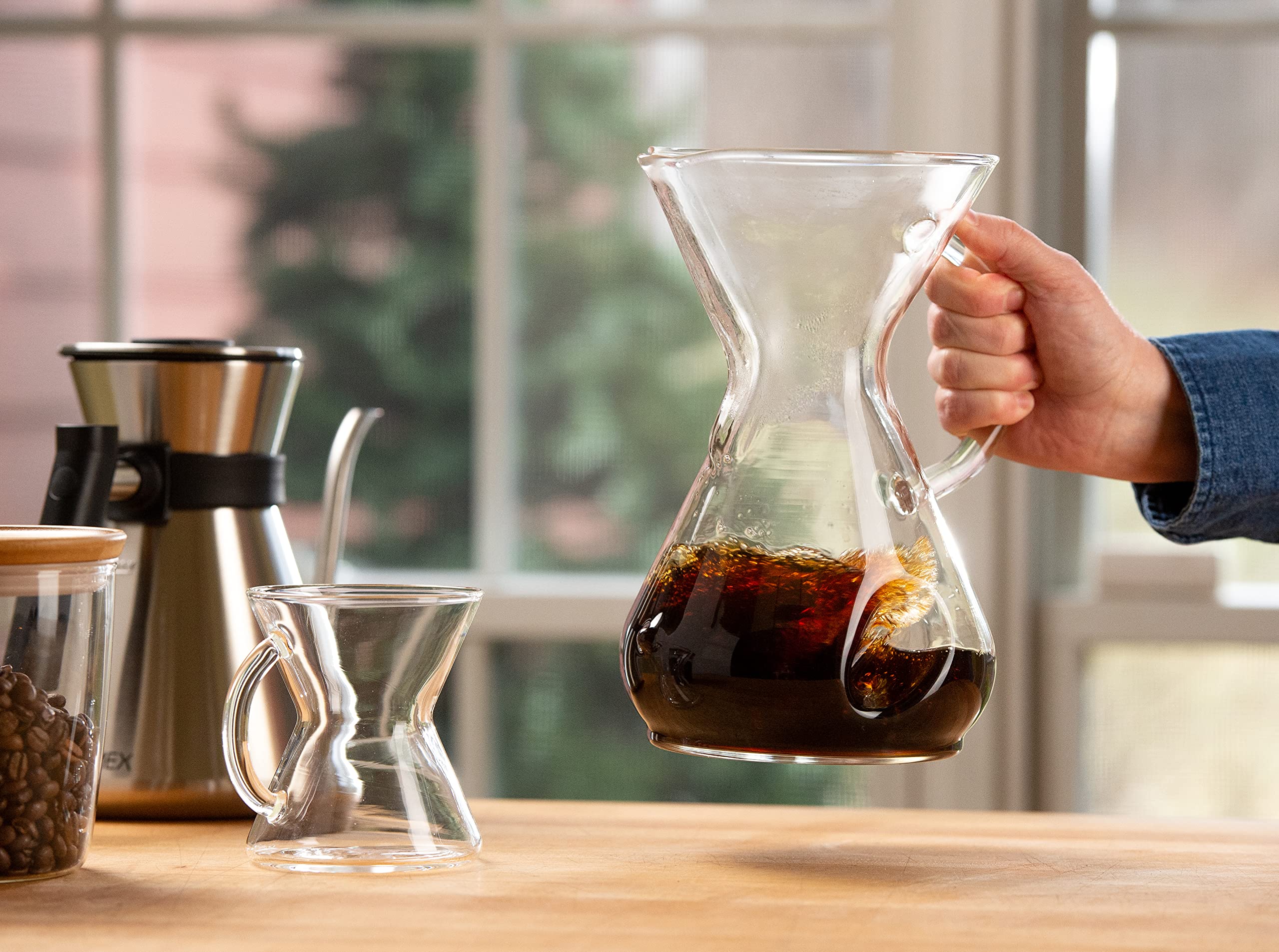 Chemex ChemAer Pour-Over Glass Handle Coffeemaker - 8-Cup - Exclusive Packaging