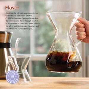 Chemex ChemAer Pour-Over Glass Handle Coffeemaker - 8-Cup - Exclusive Packaging