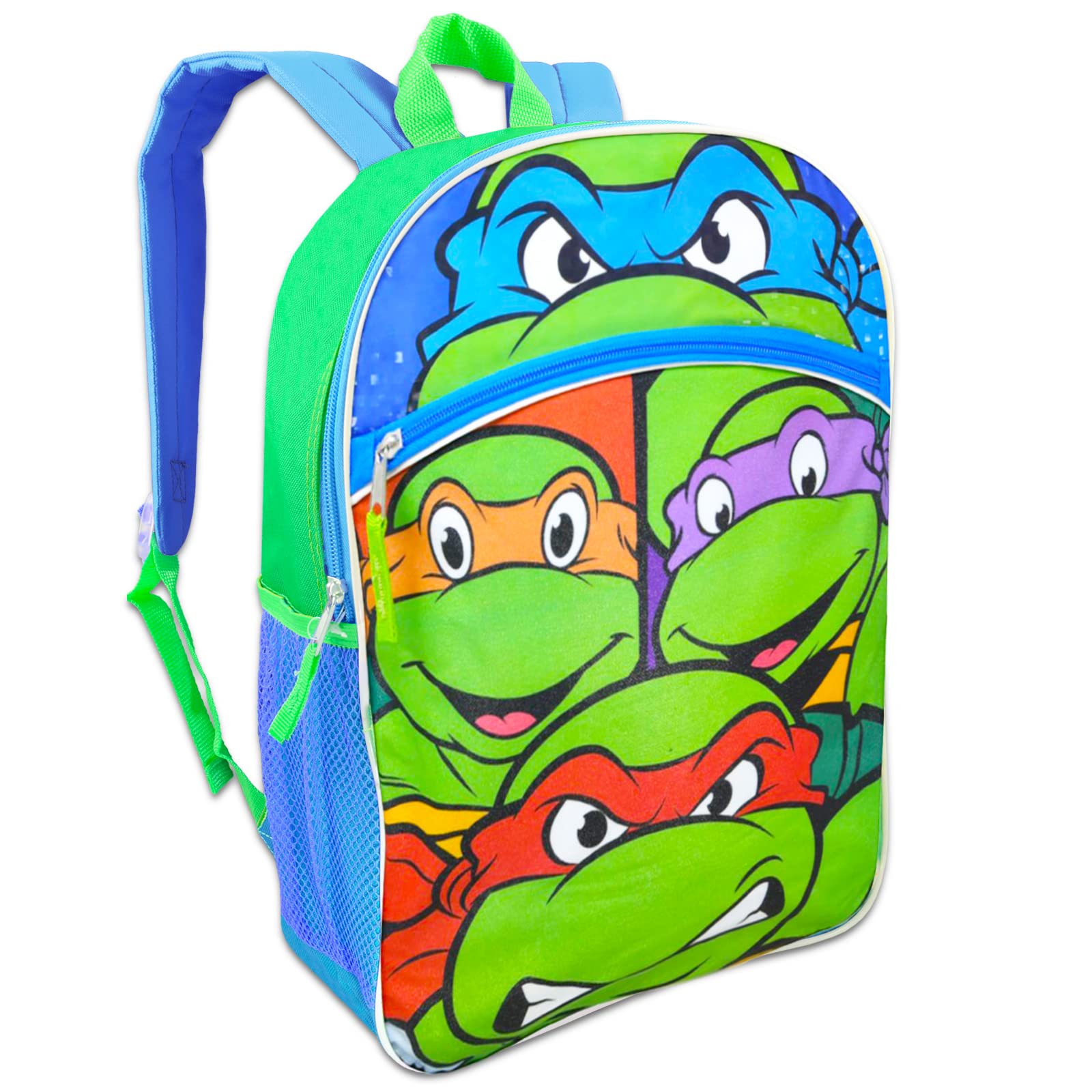 Teenage Mutant Ninja Turtles Backpack with Lunch Box - Bundle with 16” TMNT Backpack, Lunch Bag, Stickers, More | TMNT Backpack for Kids