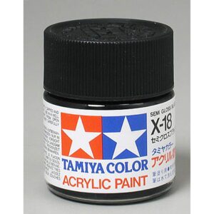 tamiya acrylic x18 semi glossblack tam81018 plastics paint acrylic