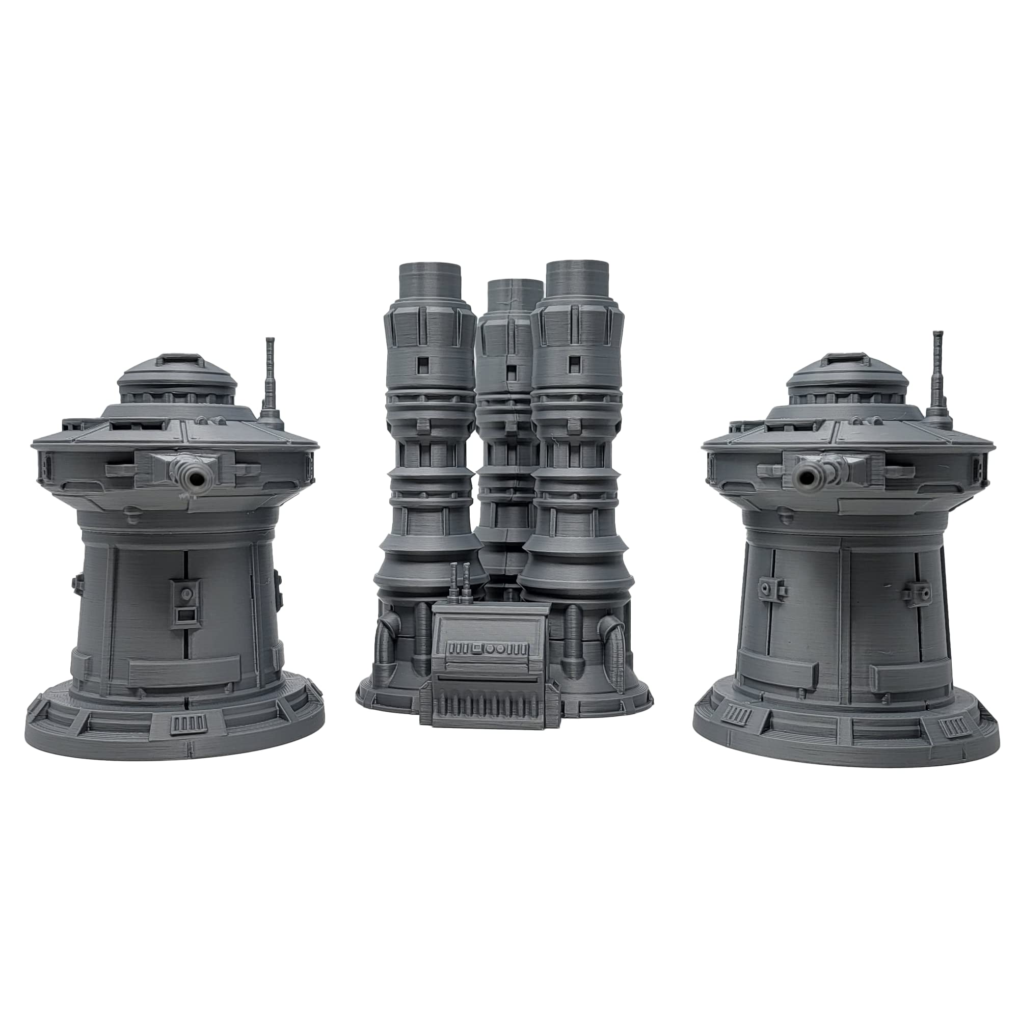 Tabletop Terrain Turrets + Generator Massa'Dun by War Scenery for Star Wars Legion and Sci-Fi Wargames and RPGs 28mm 35mm 1:47