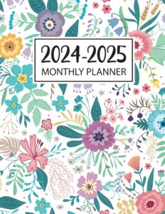 2024-2025 monthly planner: two year schedule organizer, 24 months calendar with federal holidays & inspirational quotes - floral cover