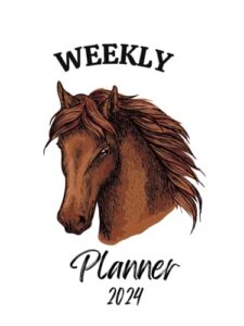 weekly horse planner 2024: large one year monthly planner from january 2024 to december 2024 (12 months) with federal holidays | monthly weekly agenda & schedule organizer | planner for horses lovers