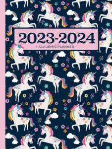 academic planner 2023-2024 large | magical unicorns hardcover: july - june | weekly & monthly | us federal holidays and moon phases