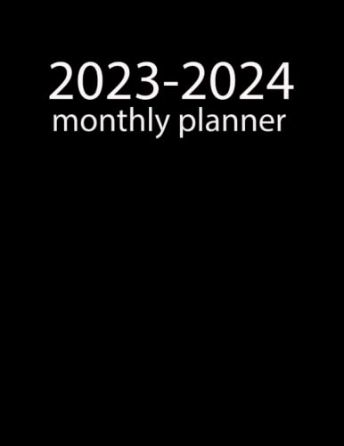 2023-2024 Monthly Planner : Black Cover - Two Year Appointment Book with Holidays (January 2023 to December 2024): 8.5*11In- 2023-2024, monthly, planner, black