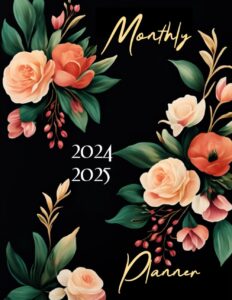 2024-2025 monthly planner: achieve your goals with our clear and easy-to-read large floral two 2 year agenda organizer