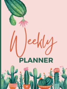 weekly cactus planner 2024: large one year monthly planner from january 2024 to december 2024 (12 months) with federal holidays | monthly weekly agenda & schedule organizer |