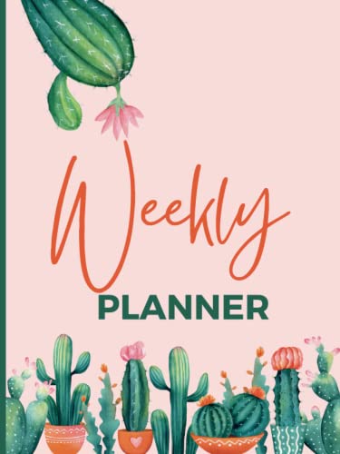 Weekly Cactus Planner 2024: Large One Year Monthly Planner From January 2024 to December 2024 (12 Months) With Federal Holidays | Monthly Weekly Agenda & Schedule Organizer |