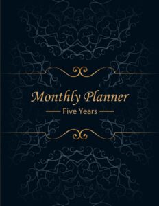 monthly planner five years: a 2024-2025-2026-2027-2028 with a modern mandala cover, 60 months of monthly calendars, and yearly planners