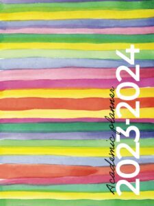 academic planner 2023-2024 large | modern rainbow watercolor: july - june | weekly & monthly | us federal holidays and moon phases