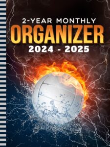 2-year monthly organizer 2024-2025: hardcover / 8.5x11 large dated monthly schedule with 100 blank college-ruled paper combo / 24-month life organizing gift / volleyball theme art cover