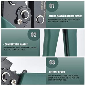 Solar PV Panel Crimping Tool Kit for AWG14-10 (2.5/4/6mm²); Includes a Pair of Solar Spanners and 4PCS Solar connectors; Portable Hand Tool Kit for Solar Installation