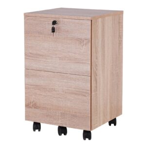 topsky 2 drawers wood mobile file cabinet for letter size files fully assembled except casters (rustic brown)