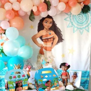 DAGORD 12Pcs Moana Princess Birthday Party Supplies Kids Party Treat Boxes Candy Gift Bags Party Favors for Moana Princess Theme Party Decorations School Classroom Rewards Prizes