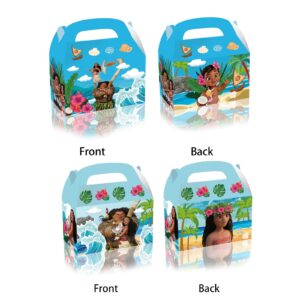 DAGORD 12Pcs Moana Princess Birthday Party Supplies Kids Party Treat Boxes Candy Gift Bags Party Favors for Moana Princess Theme Party Decorations School Classroom Rewards Prizes