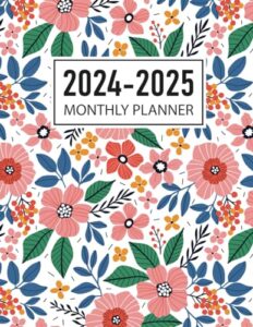 2024-2025 monthly planner: 2 year agenda organizer with federal holidays & inspirational quotes (two years from january 2024 to december 2025) - flower cover