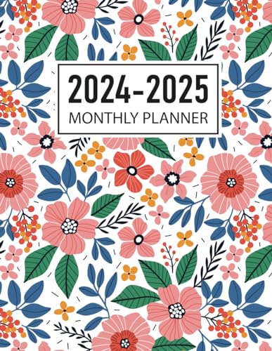 2024-2025 Monthly Planner: 2 Year Agenda Organizer with Federal Holidays & Inspirational Quotes (Two Years from January 2024 to December 2025) - Flower Cover