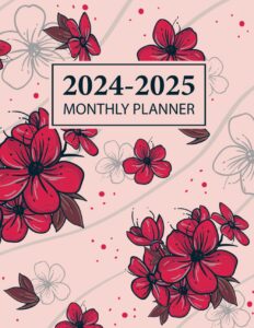 2024-2025 monthly planner: two year schedule organizer, 24 months planner (january 2024 through december 2025) with floral cover