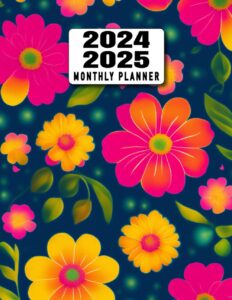 2024-2025 monthly planner: large floral jan-dec two 2 year calendar organizer for users who love to keep it simple and only want the monthly pages.
