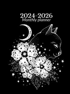 2024-2026 monthly calendar & planner: black cat cover| 36 months calendar (january 2024 to december 2026)|with to do list organizer , password log, contact list and notes
