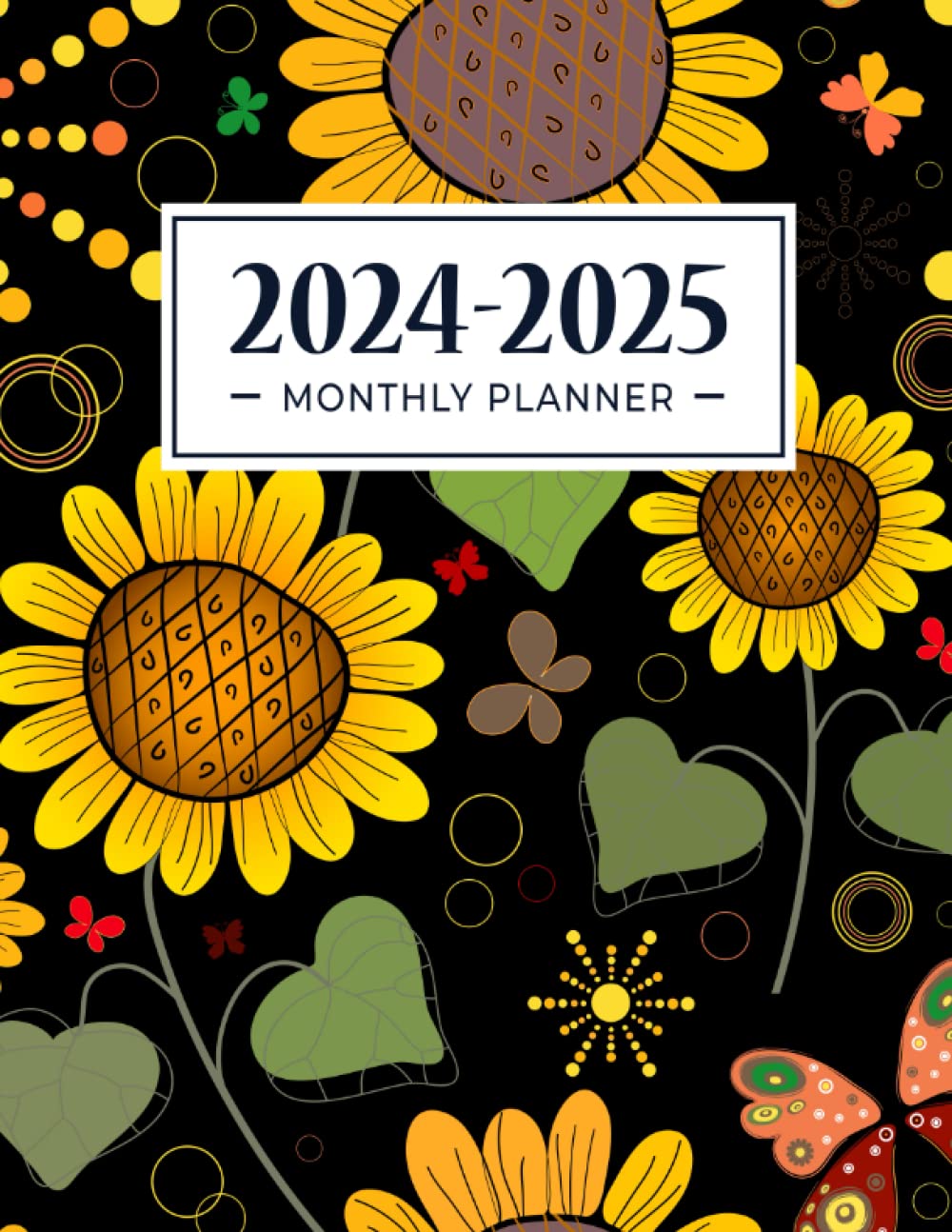 2024-2025 Monthly Planner: Two Year - January 2024 through December 2025- with Holidays and Inspirational Quotes- Yellow Floral Summer Pattern