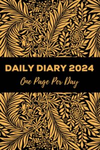 daily diary 2024 one page per day: daily diary 2024 for women, girls, ladies, females. one year 366 days fully lined and dated journal with beautiful floral cover.