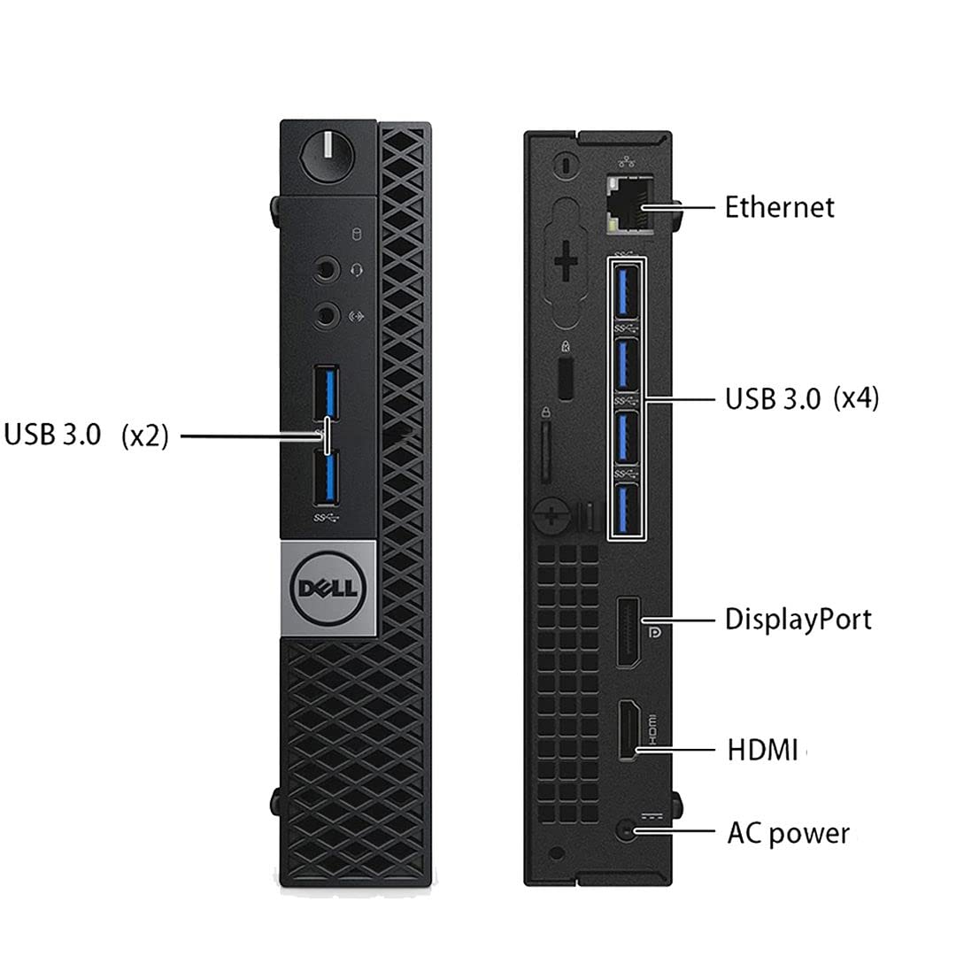 Dell Mini PC OptiPlex 7040 Desktop Computers with Dual 24 inch KOORUI Monitor,Micro PC, Intel i7-6700T 32GB Ram 1TB M.2 NVMe SSD,AX210 Built-in WiFi 6e & Bluetooth 5.2, HDMI, Windows 10 Pro (Renewed)