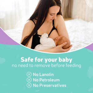 Mama & Wish Organic Nipple Cream - Breastfeeding Balm | Lanolin-free, Postpartum Essentials Safe for Nursing, Non-GMO (2 oz)