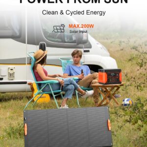 Portable Power Station 600W(Peak 1200W), Tiexei Solar Generator Backup 550Wh LiFePO4 Battery Pack with 110V AC Outlet, Pure Sine Wave Powerhouse with LED Light for RV Camping Fishing Home Emergency