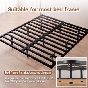 4 Pcs Adjustable Height Center Support Leg For Bed Frame, Bed Slat Support Legs for Metal/Wooden Bed Frame, Heavy Duty Support Feet For Bed Frame Replacement, Bed Slat Reinforcement Kit (5.9" to 8.6")