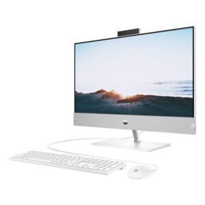 HP Pavilion All-in-One Desktop, 23.8" FHD Display, Intel Core i5-12400T, 16GB RAM, 1TB PCIe SSD, Webcam, Type-C, HDMI, Wi-Fi, Wired Keyboard & Mouse, Windows 11 Home, White