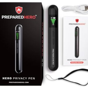 Hero Privacy Pen - 1 Pack - Hidden Camera Detector, Anti Spy, GPS Tracker Detector, Portable RF Signal Finder for Airbnb, Hotels, Bathroom, Home, Office