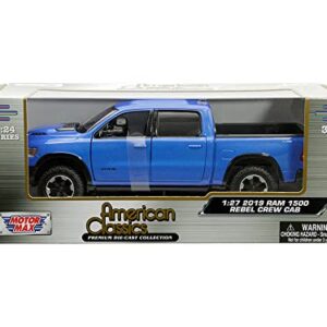 2019 RAM Rebel 1500 Crew Cab Pickup Truck Blue Metallic American Classics Series 1/24-1/27 Diecast Model Car by Motormax 79358