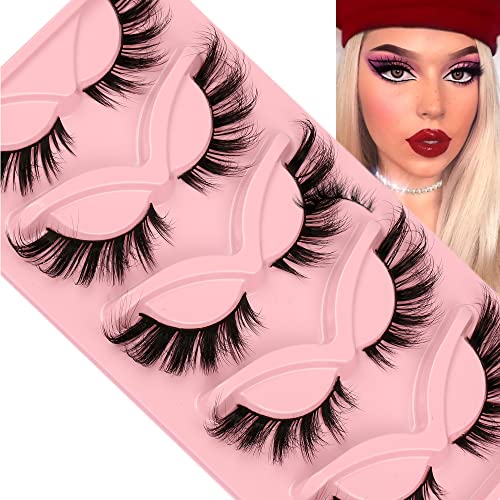 False Eyelashes Fox Eye Lashes Fluffy Faux Mink Lashes Wispy Angel Wing Lashes Volume Long Sexy Fake Eye Lash Pack Bratz Doll Lashes By Milllruez