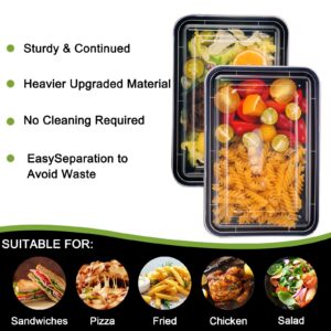 Moretoes 50 Pack Meal Prep Containers Reusable 28 Oz, Plastic Food Prep Containers with Lids, To Go Containers with Lids, BPA-Free, Microwave/Dishwasher/Freezer Safe