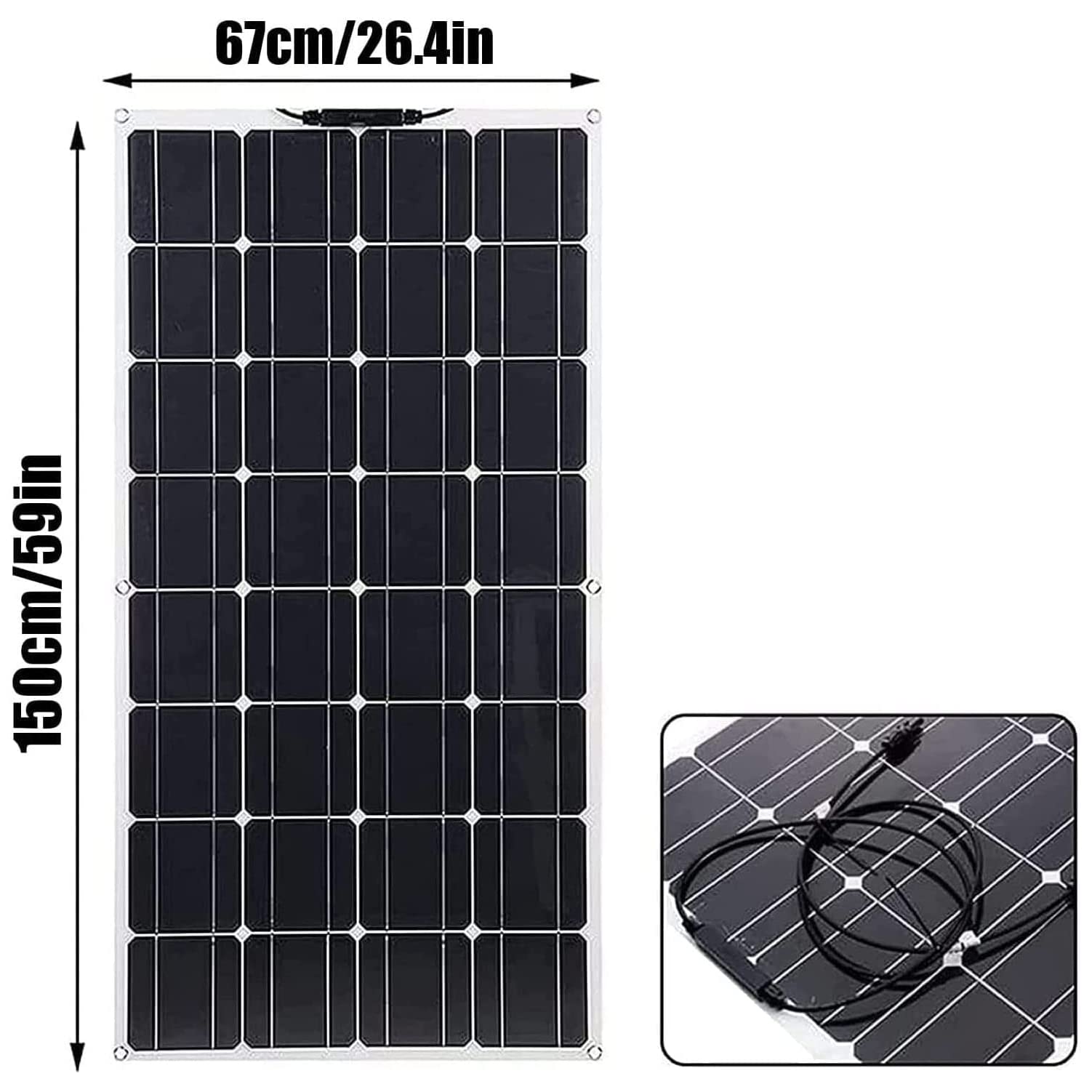 2X 800W Watt Flexible Solar Panel Flexible Solar Kit, 1600W Monocrystalline Solar Panel for 18-36V Battery Charging Car Battery Camper Caravan, RV, Boat…