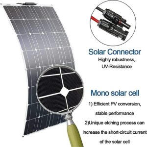 2X 800W Watt Flexible Solar Panel Flexible Solar Kit, 1600W Monocrystalline Solar Panel for 18-36V Battery Charging Car Battery Camper Caravan, RV, Boat…