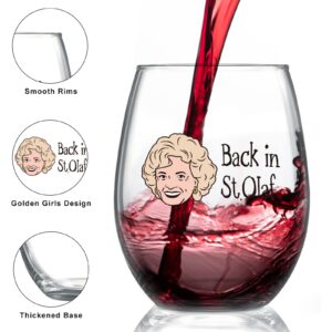 DDDDXO Golden Girls Wine Glasses, Golden Girls Merchandise, Golden Girls Gifts, Golden Girls Stemless Wine Glass Set of 4, Golden Girls TV Show Fans Gift Wine Glasses (15 oz) (02)