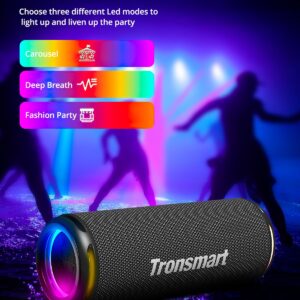 Tronsmart T7 Lite 24W Portable Bluetooth Speaker, Enhanced Bass, Rainbow Light Show, 24H Playtime, IPX7 Waterproof, Wireless Stereo Pairing, Bluetooth 5.3, for Home Outdoor Travel (Black)