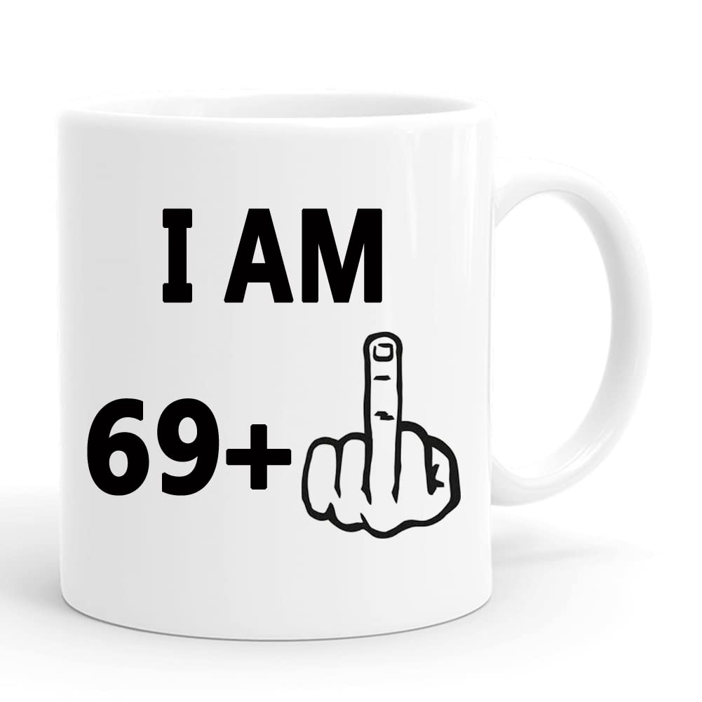 PEJAFAN 70th Birthday Gifts for Women Men Coffee Mugs - I Am 69 Plus One Gifts - 1953 Years Old Birthday Gifts for Dad, Mom, Husband, Wife, Grandma, Grandpa, Seventieth Birthday Gift (70th Birthday)